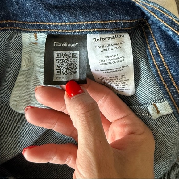 Reformation Austin Ultra High Rise Wide Leg Jeans Kacey Musgraves Elwood Size 23 - Picture 9 of 11
